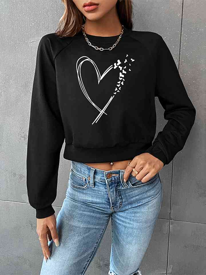 Round Neck Raglan Sleeve Heart Graphic Ladies Sweatshirt - Premium Sweatshirt -  Follower Of Faith Apparel Heart sweatshirt, Hearts sweatshirt, Hundredth, Ladies sweatshirt, Ladies sweatshirts, Ship From Overseas Shop our Christian T-Shirts & Apparel