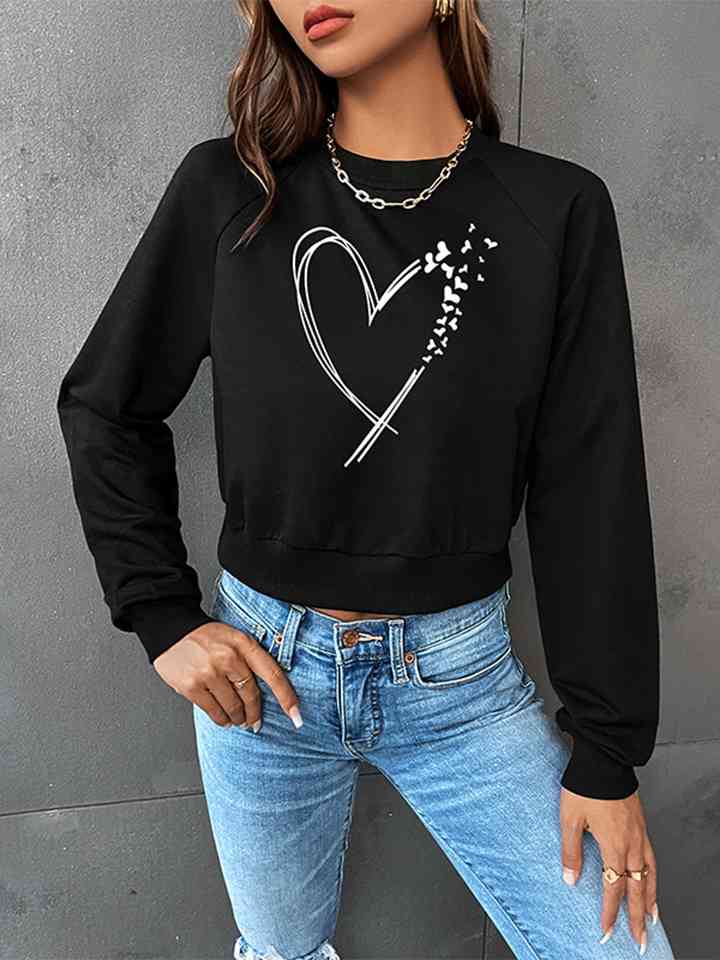 Round Neck Raglan Sleeve Heart Graphic Ladies Sweatshirt - Premium Sweatshirt -  Follower Of Faith Apparel Heart sweatshirt, Hearts sweatshirt, Hundredth, Ladies sweatshirt, Ladies sweatshirts, Ship From Overseas Shop our Christian T-Shirts & Apparel