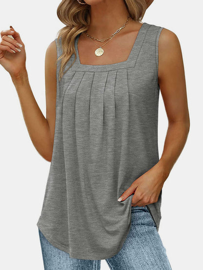 Ruched Square Neck Tank Top (several colors) - Premium Ladies Tank Top -  Follower Of Faith Apparel GZYD, Ladies summer tank tops, ladies tank top, Ladies Tank Tops, new arrival, new arrivals, Sale, Ship From Overseas, Square neck, summer tank tops, Tank Tops, womens apparel, Womens summer tops, Womens tank top, Womens top, Women’s tank top Shop our Christian T-Shirts & Apparel