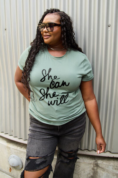 SHE CAN SHE WILL Ladies T-Shirt - Follower Of Faith Apparel