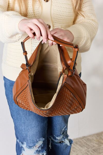 SHOMICO Weaved Vegan Leather Handbag - Follower Of Faith Apparel