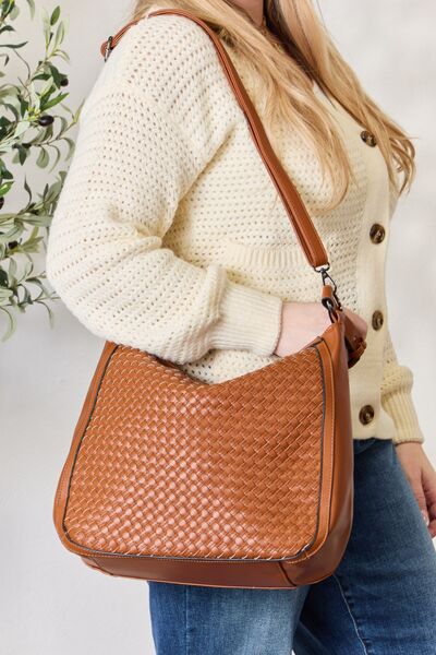 SHOMICO Weaved Vegan Leather Handbag - Follower Of Faith Apparel