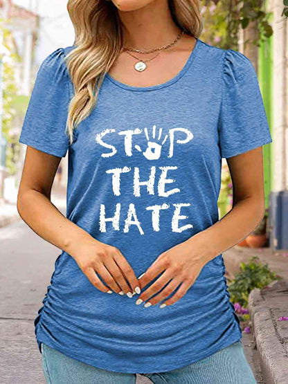 STOP THE HATE Ladies T-Shirt - Premium Ladies T-Shirt -  Follower Of Faith Apparel Christian T shirt, Christian T shirt for women, Christian t shirts for ladies, Christian t shirts for women, Christian tees, Christian tshirt, G@L@X, graphic tees, ladies Short sleeve, ladies Short Sleeve t shirt, ladies Short Sleeve tee, ladies short sleeve tees, Love dont hate, Stop the hate apparel, Stop the hate t shirt, Stop the hate tee Shop our Christian T-Shirts & Apparel