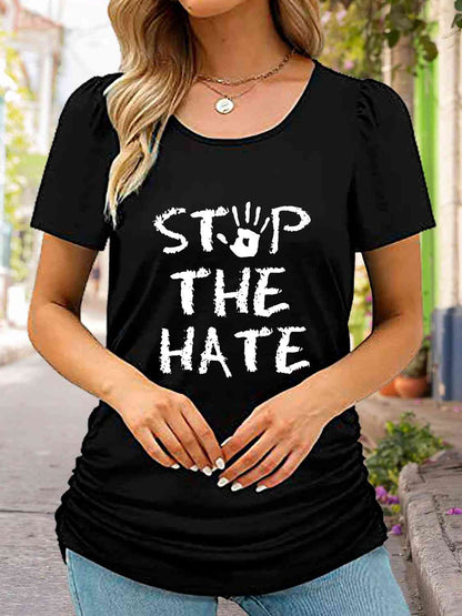 STOP THE HATE Ladies T-Shirt - Premium Ladies T-Shirt -  Follower Of Faith Apparel Christian T shirt, Christian T shirt for women, Christian t shirts for ladies, Christian t shirts for women, Christian tees, Christian tshirt, G@L@X, graphic tees, ladies Short sleeve, ladies Short Sleeve t shirt, ladies Short Sleeve tee, ladies short sleeve tees, Love dont hate, Stop the hate apparel, Stop the hate t shirt, Stop the hate tee Shop our Christian T-Shirts & Apparel