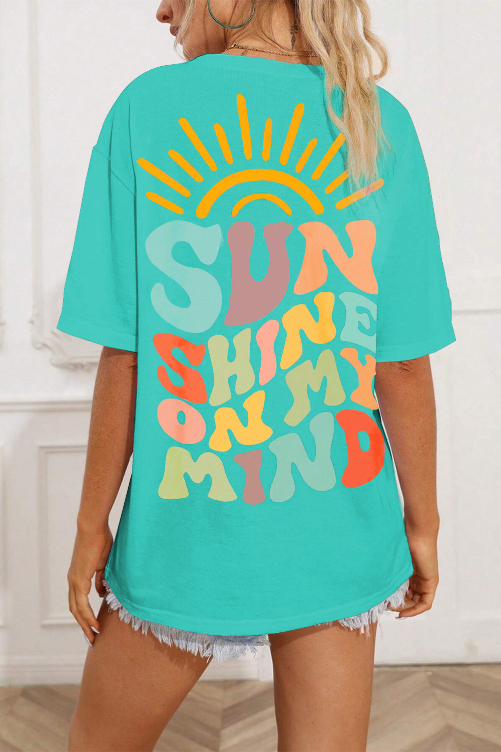 SUN SHINE ON MY MIND Ladies T-Shirt - Premium Ladies T-Shirt -  Follower Of Faith Apparel Christian apparel for ladies, Christian t shirts for ladies, inspirational, Inspirational clothing, inspirational tee, new arrival, new arrivals, Sale, Ship From Overseas, Sunshine on my mind t shirt, SYNZ, Womens t shirt, Womens tee Shop our Christian T-Shirts & Apparel