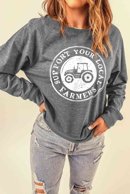 SUPPORT YOUR LOCAL FARMERS Graphic Sweatshirt - Premium Sweatshirt -  Follower Of Faith Apparel Farmer sweatshirt, new, new arrival, Ship From Overseas, SYNZ Shop our Christian T-Shirts & Apparel