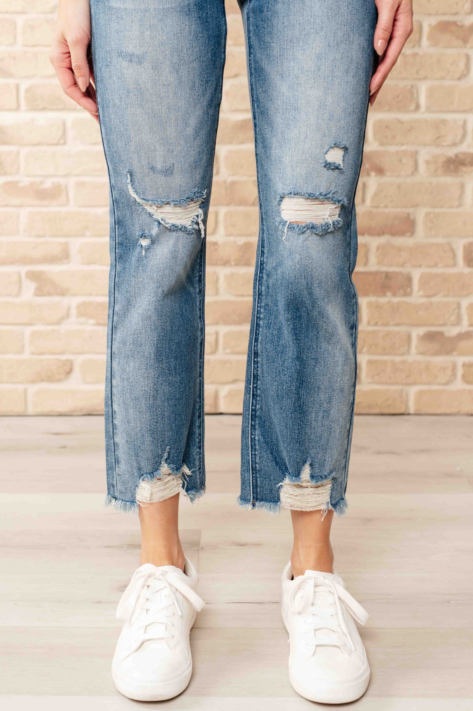 Sammy High Waist Distressed Crop Straight Leg Jeans - Premium Womens -  Follower Of Faith Apparel 0/24, 1/25, 11/30, 13/31, 14W, 15/32, 16W, 18W, 20W, 22W, 24W, 3/26, 5/27, 6-5-2024, 7/28, 88550, 9/29, Bottoms, Denim, flatrate, JB6-5-2024, JBAvailableNow, Judy Blue Shop our Christian T-Shirts & Apparel