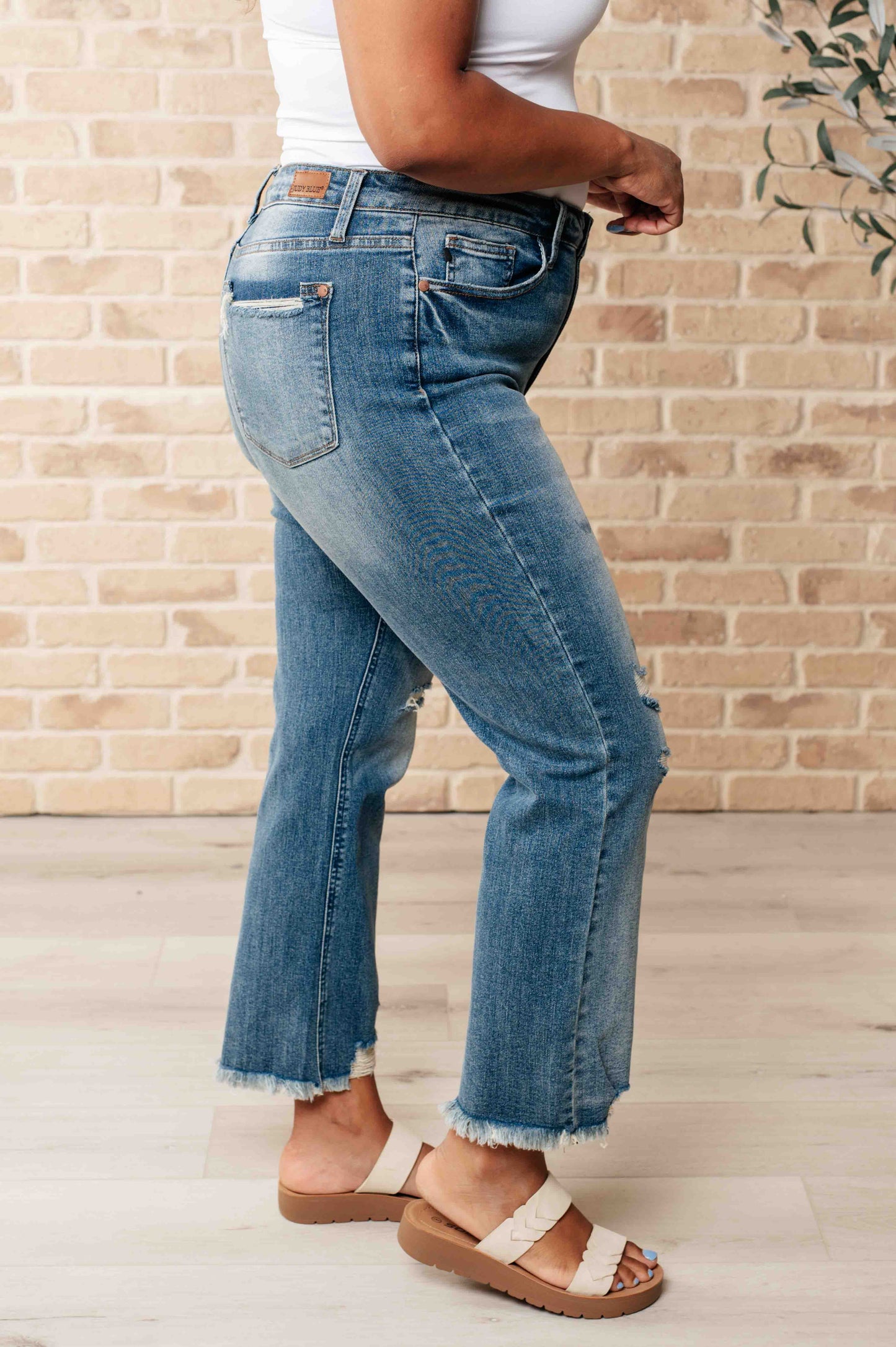 Sammy High Waist Distressed Crop Straight Leg Jeans - Premium Womens -  Follower Of Faith Apparel 0/24, 1/25, 11/30, 13/31, 14W, 15/32, 16W, 18W, 20W, 22W, 24W, 3/26, 5/27, 6-5-2024, 7/28, 88550, 9/29, Bottoms, Denim, flatrate, JB6-5-2024, JBAvailableNow, Judy Blue Shop our Christian T-Shirts & Apparel