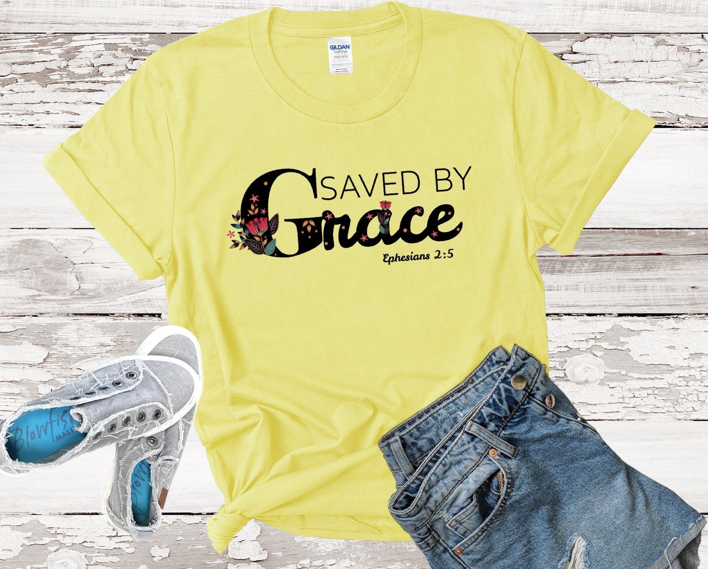 Saved By Grace Ladies Short Sleeve Tee - Premium T-Shirt -  Follower Of Faith ApparelApparel, Christian t shirts for ladies, Cotton, Crew neck, DTG, Faith, Faith apparel, Faith t shirts for ladies, Ladies clothing, Ladies Faith t shirts, Ladies short sleeve, Neck Labels, New, Regular fit, Saved by Grace tee, T-shirts, Women's Clothing, Women’s Christian apparel Shop our Christian T-Shirts & Apparel