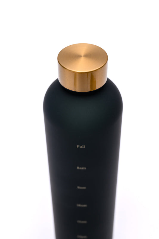 Sippin' Pretty 32 oz Translucent Water Bottle in Black & Gold - Premium Tumblers -  Follower Of Faith Apparel 12-4-2023, Accessories, ASF1-2-2024, ASF12-19-2023, Ave Shops, St Pats 24, X2-6-24 Shop our Christian T-Shirts & Apparel