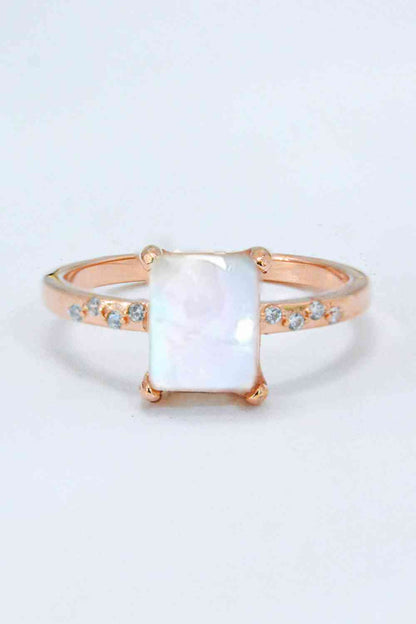 Square Moonstone Ring - Rose Gold, Silver, Gold - Follower Of Faith Apparel