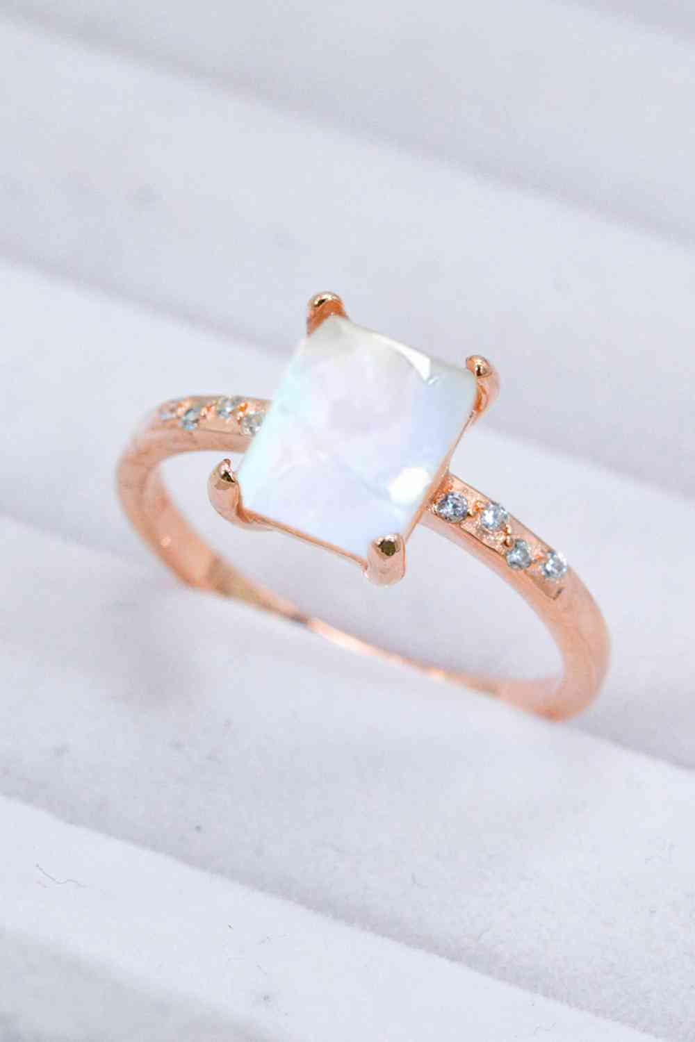 Square Moonstone Ring - Rose Gold, Silver, Gold - Follower Of Faith Apparel