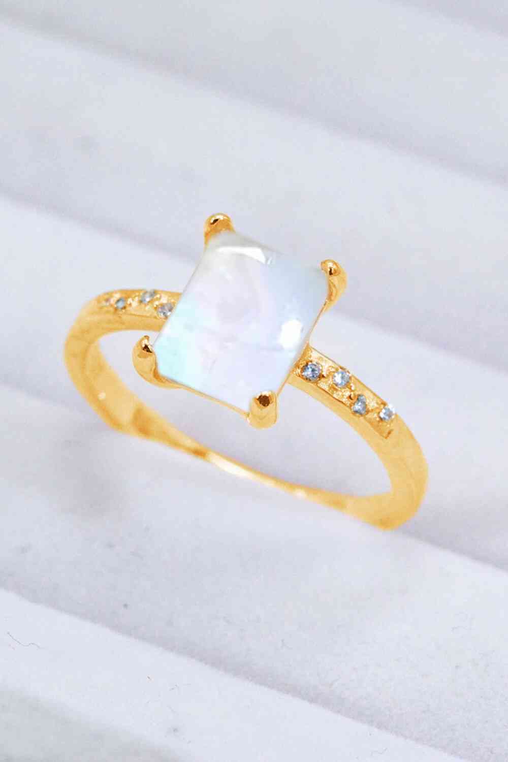 Square Moonstone Ring - Rose Gold, Silver, Gold - Follower Of Faith Apparel