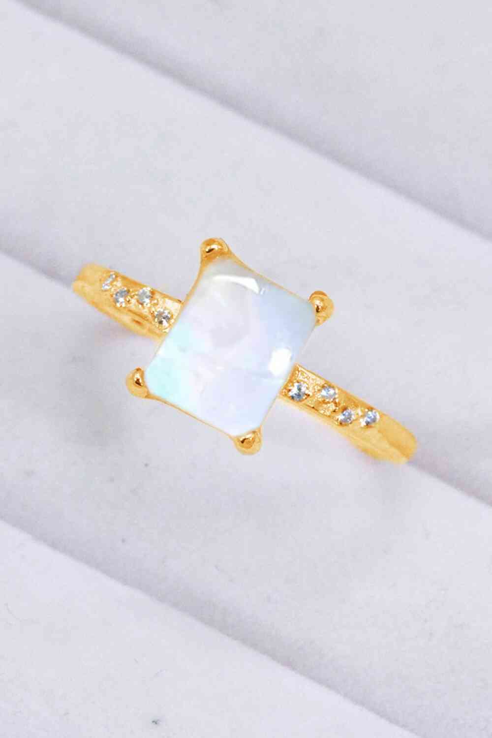 Square Moonstone Ring - Rose Gold, Silver, Gold - Follower Of Faith Apparel