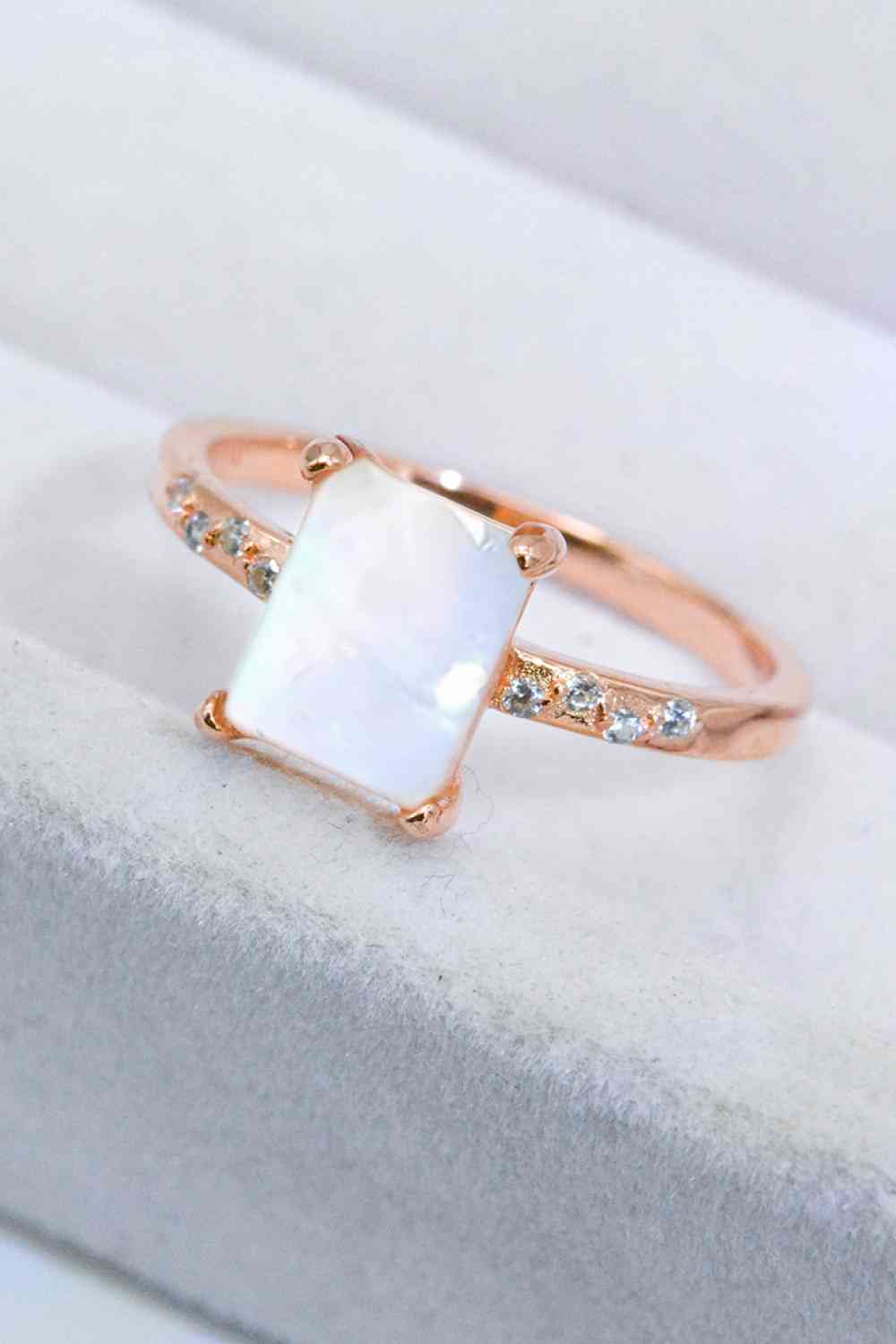 Square Moonstone Ring - Rose Gold, Silver, Gold - Follower Of Faith Apparel