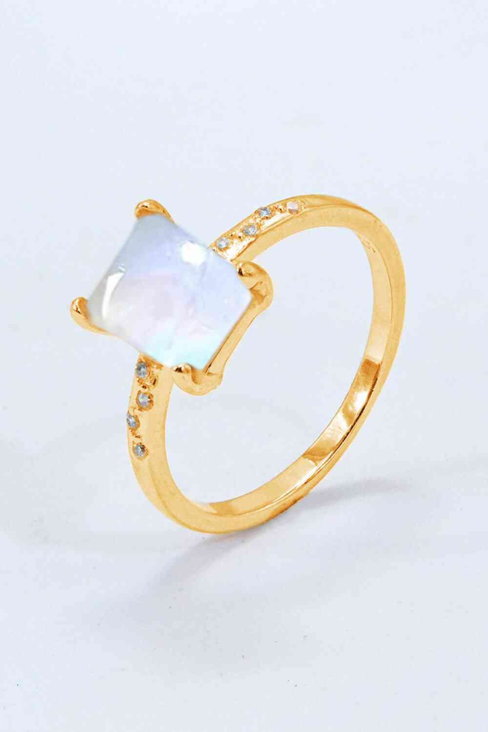 Square Moonstone Ring - Rose Gold, Silver, Gold - Follower Of Faith Apparel