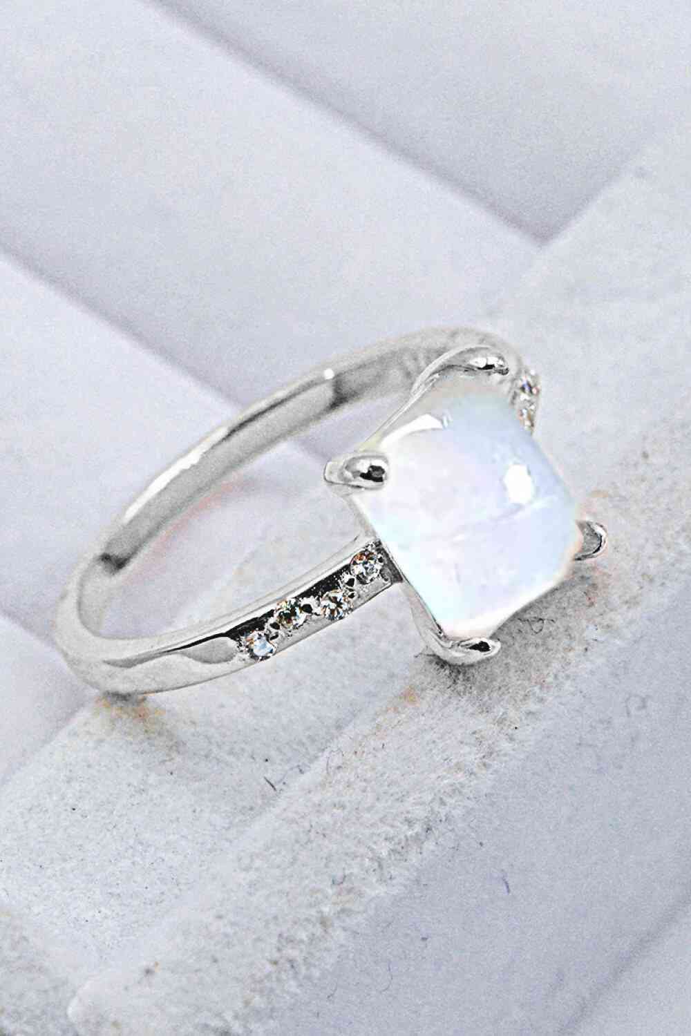 Square Moonstone Ring - Rose Gold, Silver, Gold - Follower Of Faith Apparel