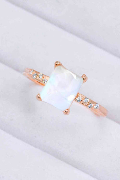 Square Moonstone Ring - Rose Gold, Silver, Gold - Follower Of Faith Apparel