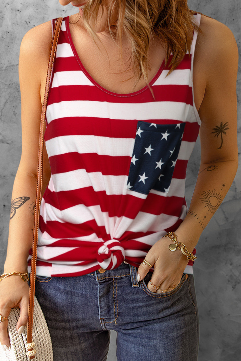 Star and Stripe Scoop Neck Tank - Premium Ladies Tank Top -  Follower Of Faith Apparel Ship From Overseas, SYNZ Shop our Christian T-Shirts & Apparel