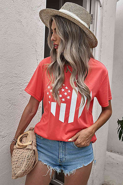 Stars and Stripes Ladies T-Shirt - Follower Of Faith Apparel