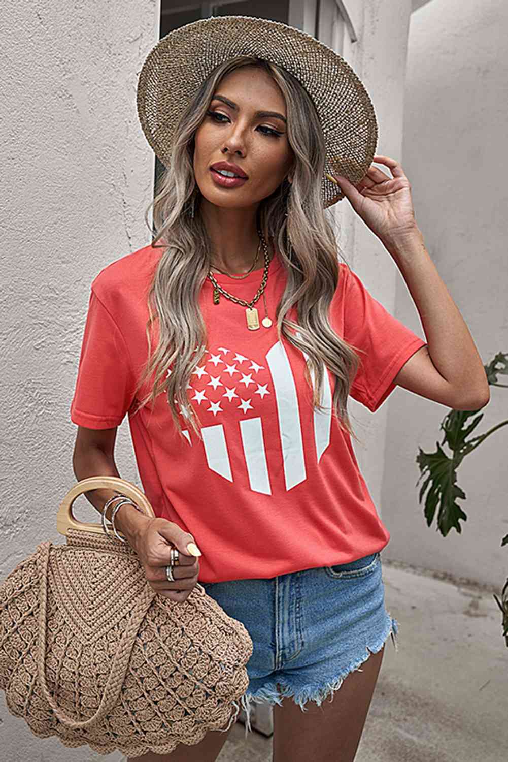 Stars and Stripes Ladies T-Shirt - Follower Of Faith Apparel