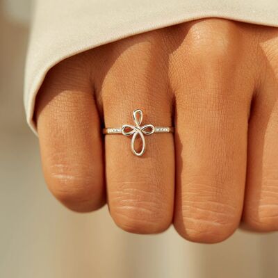 Sterling Silver Geometric Cross Ring - Premium Ring -  Follower Of Faith Apparel Christian jewelry, christian ring, christian sterling silver ring, Cross ring, faith cross ring, faith ring, Geometric cross ring, inspirational ring, Ladies Christian jewelry, minimalist ring, Modern style ring, new, new arrival, new arrivals, Ship From Overseas, Y@S@X Shop our Christian T-Shirts & Apparel