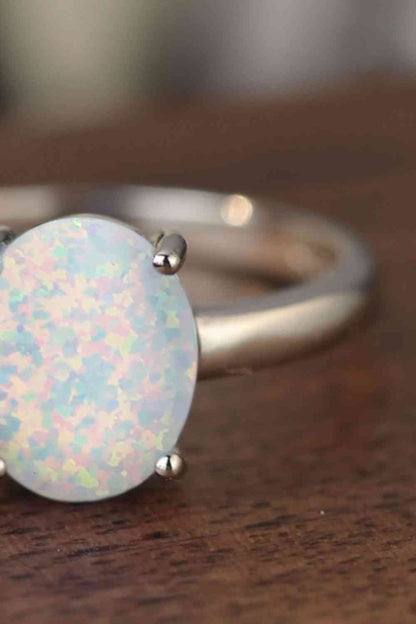 Sterling Silver Opal Solitaire Ring{{ shop.domain }TrendsiCHAMSS, Christian jewelry, faith rings, inspirational, inspirational jewelry, meaningful rings, mini