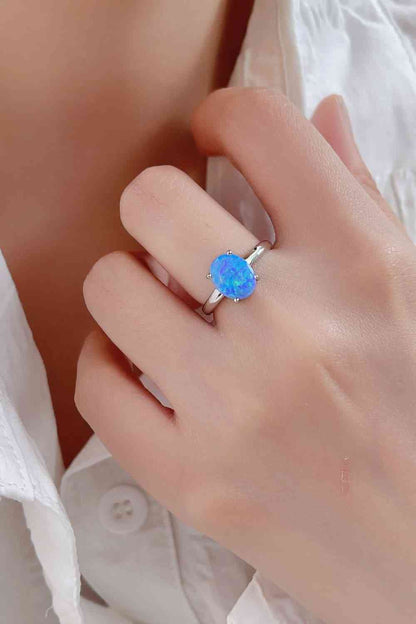 Sterling Silver Opal Solitaire Ring{{ shop.domain }TrendsiCHAMSS, Christian jewelry, faith rings, inspirational, inspirational jewelry, meaningful rings, mini