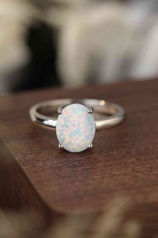 Sterling Silver Opal Solitaire Ring{{ shop.domain }TrendsiCHAMSS, Christian jewelry, faith rings, inspirational, inspirational jewelry, meaningful rings, mini