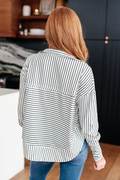 Striped Serendipity Pullover - Premium Ladies Long Sleeve -  Follower Of Faith Apparel 1-30-2024, 2XL, 3XL, Large, Medium, new arrival, new arrivals, One Eleven North, Small, Tops, XL Shop our Christian T-Shirts & Apparel