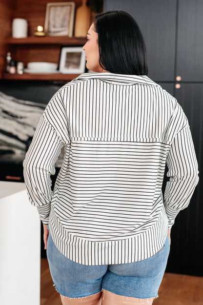 Striped Serendipity Pullover - Premium Ladies Long Sleeve -  Follower Of Faith Apparel 1-30-2024, 2XL, 3XL, Large, Medium, new arrival, new arrivals, One Eleven North, Small, Tops, XL Shop our Christian T-Shirts & Apparel