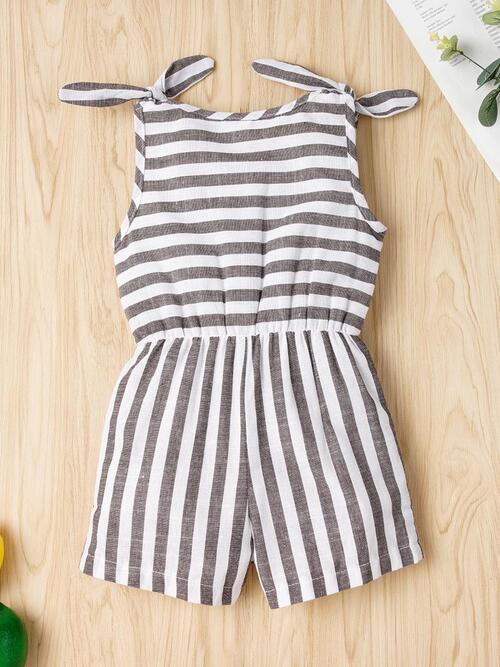 Striped Sleeveless Drawstring Baby Romper - Premium Kids clothes -  Follower Of Faith Apparel Baby girl, Baby romper, Baby set, Christian baby apparel, Christian baby clothes, Christian baby girl apparel, D.Y.X, Kids romper, Rompers, Ship From Overseas Shop our Christian T-Shirts & Apparel