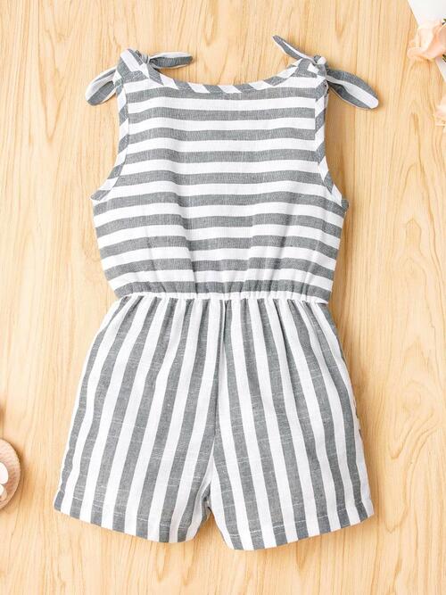 Striped Sleeveless Drawstring Baby Romper - Premium Kids clothes -  Follower Of Faith Apparel Baby girl, Baby romper, Baby set, Christian baby apparel, Christian baby clothes, Christian baby girl apparel, D.Y.X, Kids romper, Rompers, Ship From Overseas Shop our Christian T-Shirts & Apparel