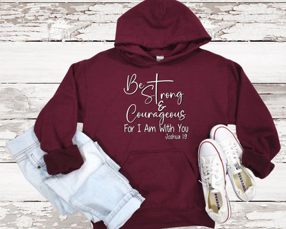 Strong & Courageous Joshua 1:9 Ladies Hoodie - Premium Hoodie -  Follower Of Faith ApparelBe strong and courageous hoodie, Bible verse hoodies, Christian apparel for winter, Faith based winter clothing, Hoodies, Joshua 1:9 Hoodie, ladies hoodie, new, Regular fit, Sale, Unisex, Women's Clothing Shop our Christian T-Shirts & Apparel