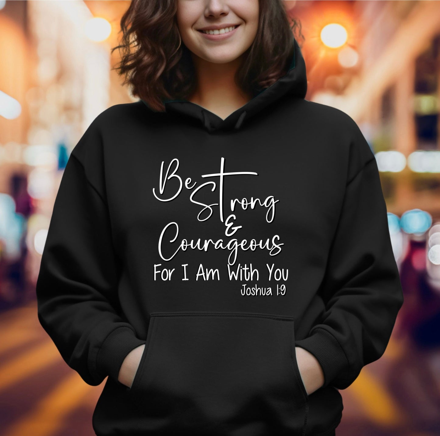 Strong & Courageous Joshua 1:9 Ladies Hoodie - Premium Hoodie -  Follower Of Faith ApparelBe strong and courageous hoodie, Bible verse hoodies, Christian apparel for winter, Faith based winter clothing, Hoodies, Joshua 1:9 Hoodie, ladies hoodie, new, Regular fit, Sale, Unisex, Women's Clothing Shop our Christian T-Shirts & Apparel