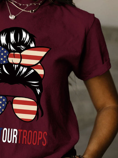 Support Our Troops Ladies T-Shirt (several colors) - Premium Ladies T-Shirt -  Follower Of Faith Apparel Flag, God bless the USA, Military support tee, new arrival, new arrivals, S.J.F.S, Sale, Ship From Overseas, Support our troops, Usa apparel for women Shop our Christian T-Shirts & Apparel