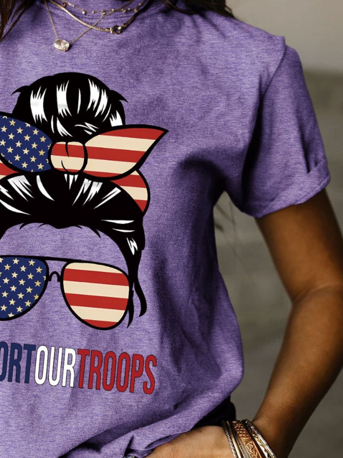 Support Our Troops Ladies T-Shirt (several colors) - Premium Ladies T-Shirt -  Follower Of Faith Apparel Flag, God bless the USA, Military support tee, new arrival, new arrivals, S.J.F.S, Sale, Ship From Overseas, Support our troops, Usa apparel for women Shop our Christian T-Shirts & Apparel