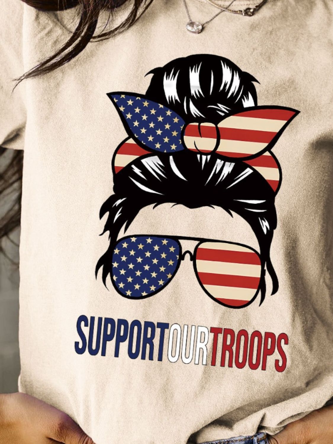 Support Our Troops Ladies T-Shirt (several colors) - Premium Ladies T-Shirt -  Follower Of Faith Apparel Flag, God bless the USA, Military support tee, S.J.F.S, Ship From Overseas, Support our troops, Usa apparel for women Shop our Christian T-Shirts & Apparel