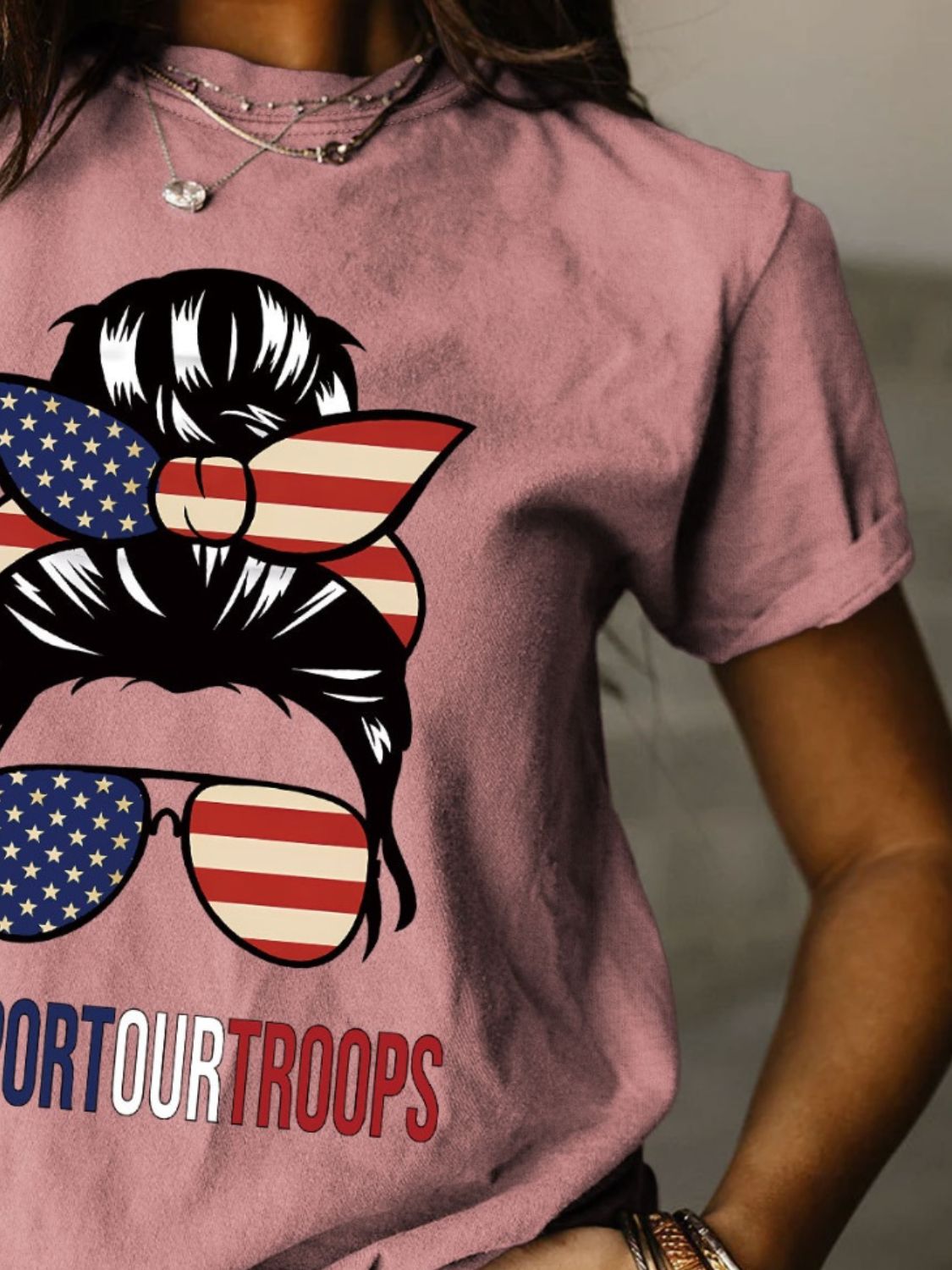 Support Our Troops Ladies T-Shirt (several colors) - Premium Ladies T-Shirt -  Follower Of Faith Apparel Flag, God bless the USA, Military support tee, new arrival, new arrivals, S.J.F.S, Sale, Ship From Overseas, Support our troops, Usa apparel for women Shop our Christian T-Shirts & Apparel