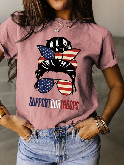 Support Our Troops Ladies T-Shirt (several colors) - Premium Ladies T-Shirt -  Follower Of Faith Apparel Flag, God bless the USA, Military support tee, new arrival, new arrivals, S.J.F.S, Sale, Ship From Overseas, Support our troops, Usa apparel for women Shop our Christian T-Shirts & Apparel