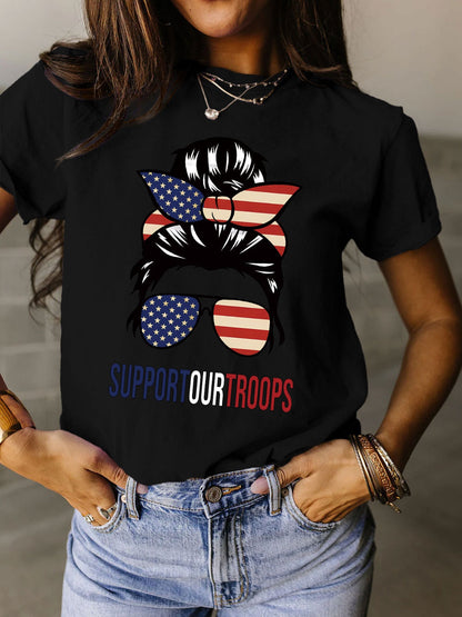 Support Our Troops Ladies T-Shirt (several colors) - Premium Ladies T-Shirt -  Follower Of Faith Apparel Flag, God bless the USA, Military support tee, new arrival, new arrivals, S.J.F.S, Sale, Ship From Overseas, Support our troops, Usa apparel for women Shop our Christian T-Shirts & Apparel