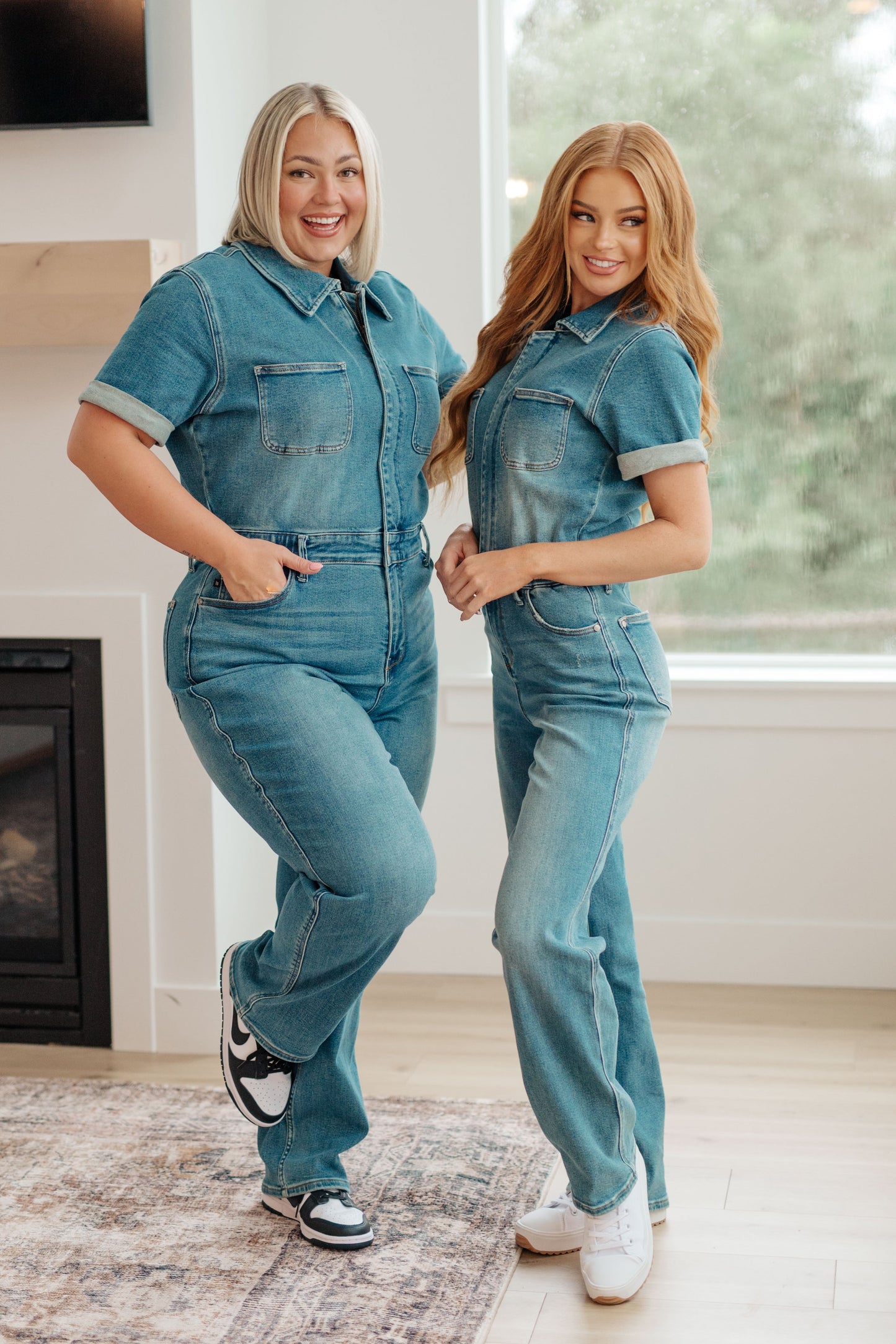 Sylvia Short Sleeve Denim Jumpsuit - Premium Ladies Rompers -  Follower Of Faith Apparel 10-11-2023, 10-26-2023, 10-31-2023, 11-2-2023, 1XL, 2XL, 3XL, ASF11-10-2023, ASF11-9-2023, Ave Marketplace, Bottoms, Denim, Indoor, JB10-11-2023, JB20, JBAvailableNow, Jordan, Judy Blue, Jumpsuits, Large, Lifestyle, Medium, Sarah, Small, XL Shop our Christian T-Shirts & Apparel