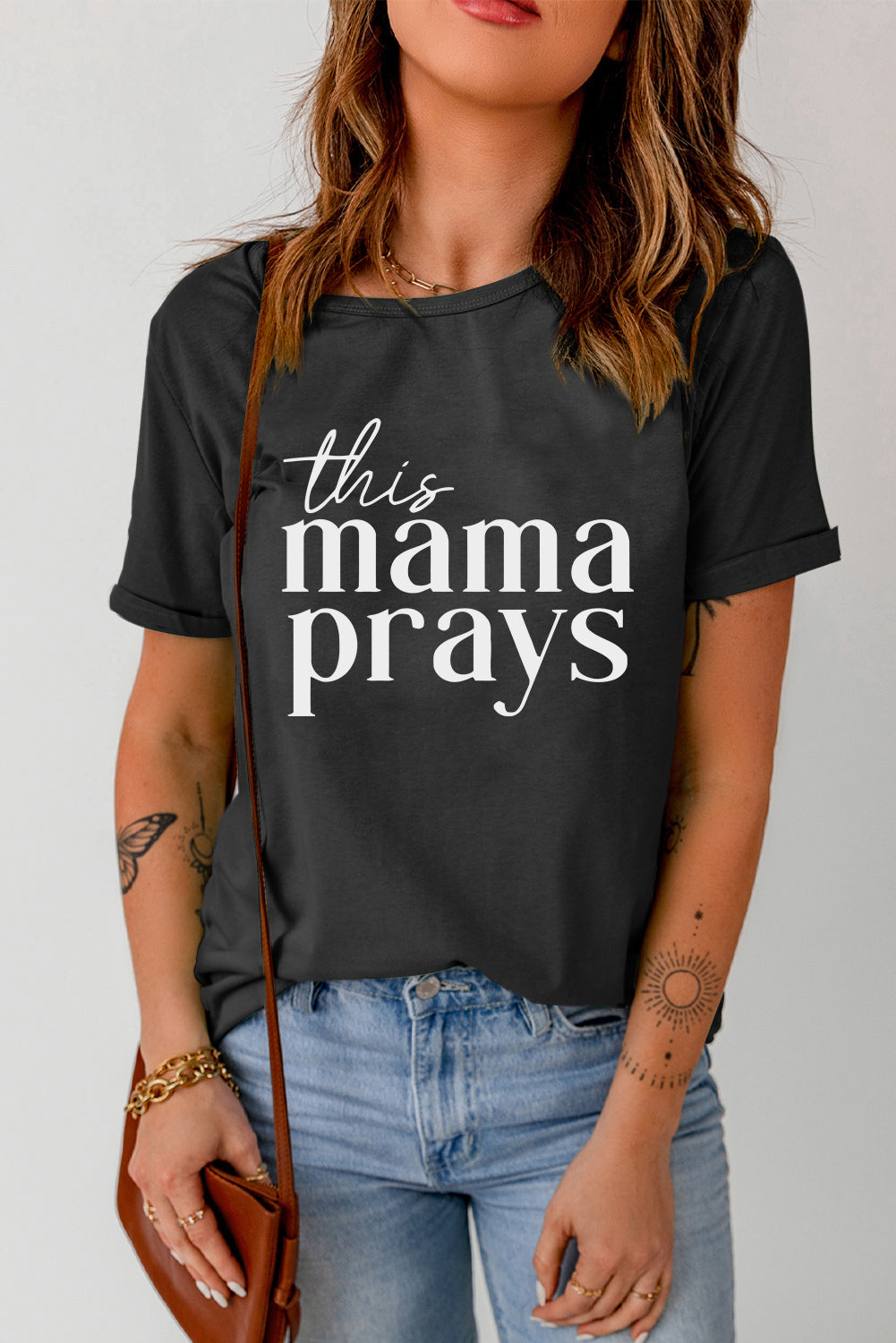 THIS MAMA PRAYS Ladies T-Shirt - Premium Ladies T-Shirt -  Follower Of Faith Apparel Christian T shirt, Christian T shirt for women, Christian t shirts for ladies, Christian tees, Christian tshirt, Ladies Christian t shirt, new arrival, new arrivals, Prayer t shirt, Prayer tee, Sale, Ship From Overseas, SYNZ, This mom prays, This momma prays tee, Womens Christian t shirts Shop our Christian T-Shirts & Apparel