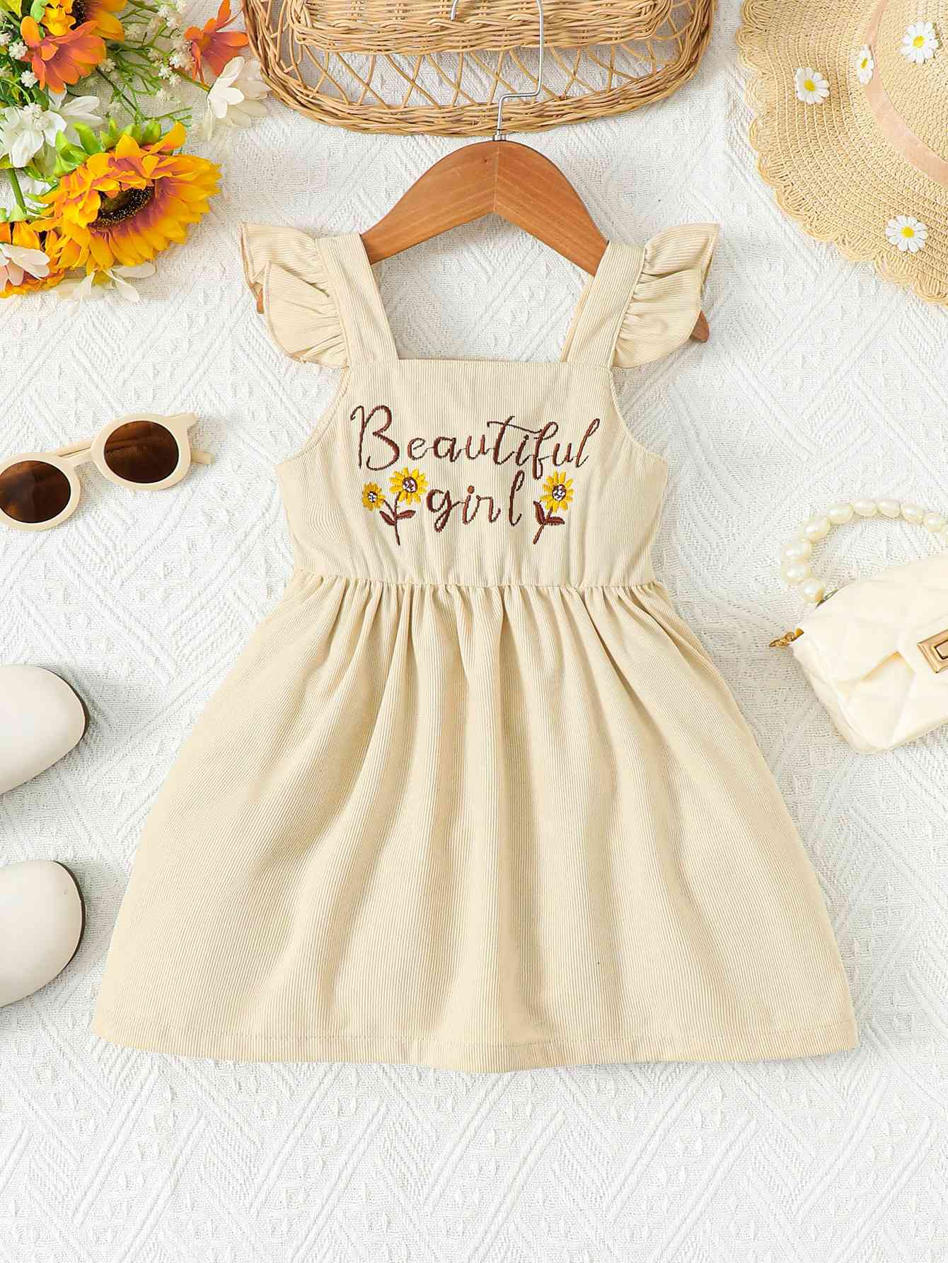 TODDLER GIRL Embroidered Graphic Square Neck Dress - Premium Toddler Set -  Follower Of Faith Apparel M.B, Ship From Overseas, Toddler, toddler girl, Toddler set, Toddlers Shop our Christian T-Shirts & Apparel