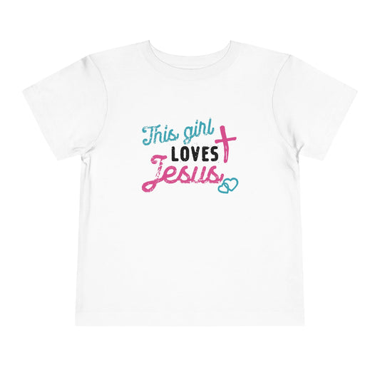 This Girl Loves Jesus Toddler Short Sleeve Tee - Premium Toddler Short Sleeve Tee -  Follower Of Faith ApparelChristian T shirts for toddlers, Cotton, Crew neck, kids Christian apparel, Kids' Clothing, Regular fit, T-shirts, this girl loves Jesus t shirt, toddler Christian apparel, toddler Christian shirts, Toddler Short Sleeve Christian tee, toddler tees Shop our Christian T-Shirts & Apparel