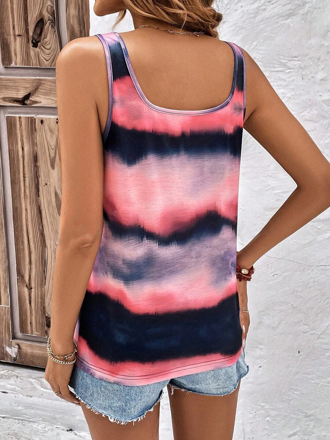 Striped Tie-Dye Ladies Tank Top (3 colors) - Premium Ladies Tank Top -  Follower Of Faith Apparel ladies, Ladies summer clothing, Ladies summer tank tops, new, new arrival, new arrivals, Sale, scoop, Summer apparel, summer picks, summer tank tops, tank, Tie dye tank, Tie dye tank top, tie dye womens clothing, Women's summer clothing, Womens summer tops, Womens tank top Shop our Christian T-Shirts & Apparel