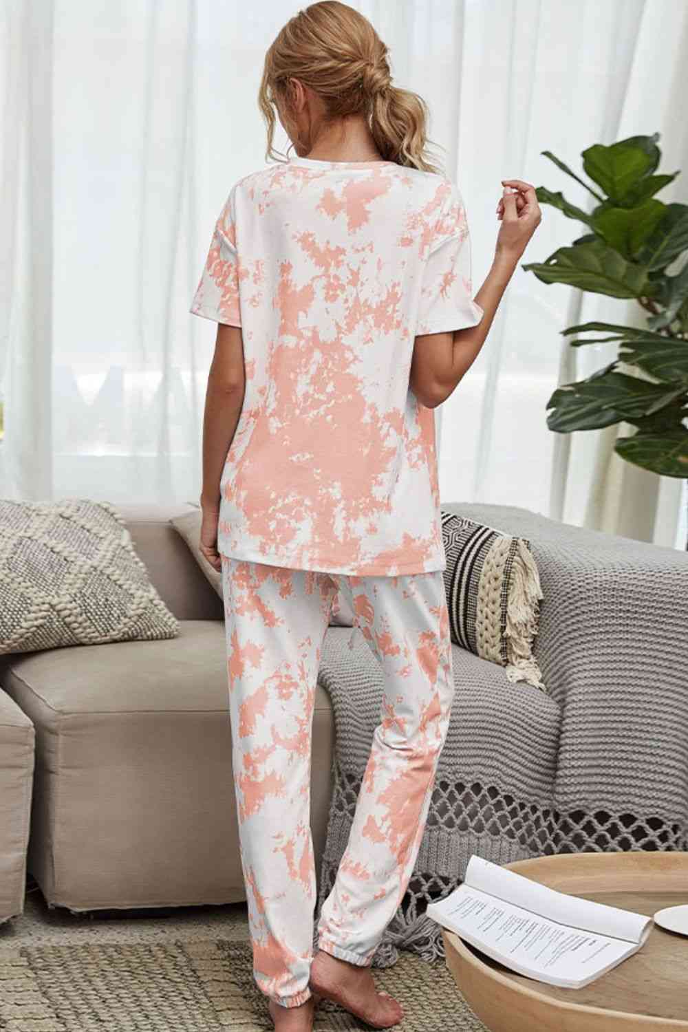 Tie-Dye Tee and Drawstring Waist Joggers Lounge Set - Premium Ladies sets -  Follower Of Faith Apparel Ladies sets, Romantichut, Ship From Overseas Shop our Christian T-Shirts & Apparel