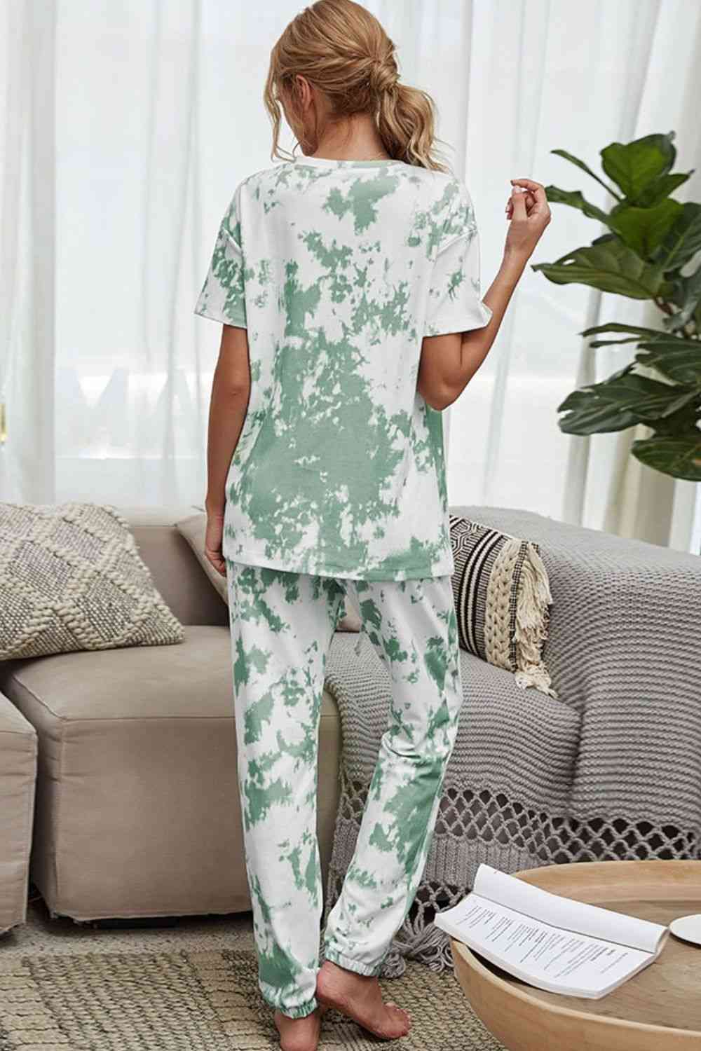 Tie-Dye Tee and Drawstring Waist Joggers Lounge Set - Premium Ladies sets -  Follower Of Faith Apparel Ladies sets, Romantichut, Ship From Overseas Shop our Christian T-Shirts & Apparel