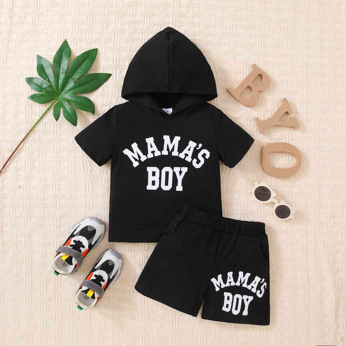 Toddler boys MAMA'S BOY Graphic Short Sleeve Hoodie and Shorts Set - Premium Baby Set -  Follower Of Faith Apparel Baby boy sets, Baby set, Kids sets, M.Q, Ship From Overseas, Toddler sets Shop our Christian T-Shirts & Apparel