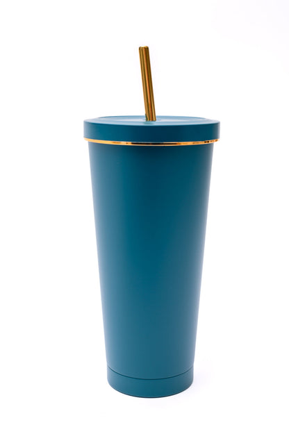 Total Eclipse Tumbler In Teal/Gold Rim & Straw - Premium Tumbler -  Follower Of Faith Apparel 11-13-2023, Accessories, ASF11-21-2023, Ave Marketplace, Ave Shops, bws-11-16-23, gifts2023, giftsunder20, giftsunder40, new, OS, stanley steel tumbler, teal, teal tumbler, teal tumbler with gold straw, TikTok tumbler, Treat Yourself Day Shop our Christian T-Shirts & Apparel